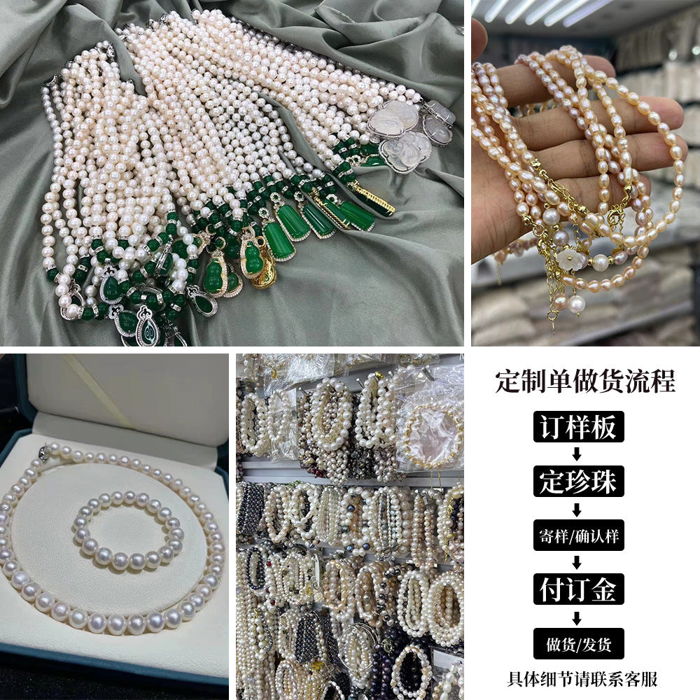 8-9 nearly round bright pearl necklace natural freshwater pearl necklace women send mother holiday gift box