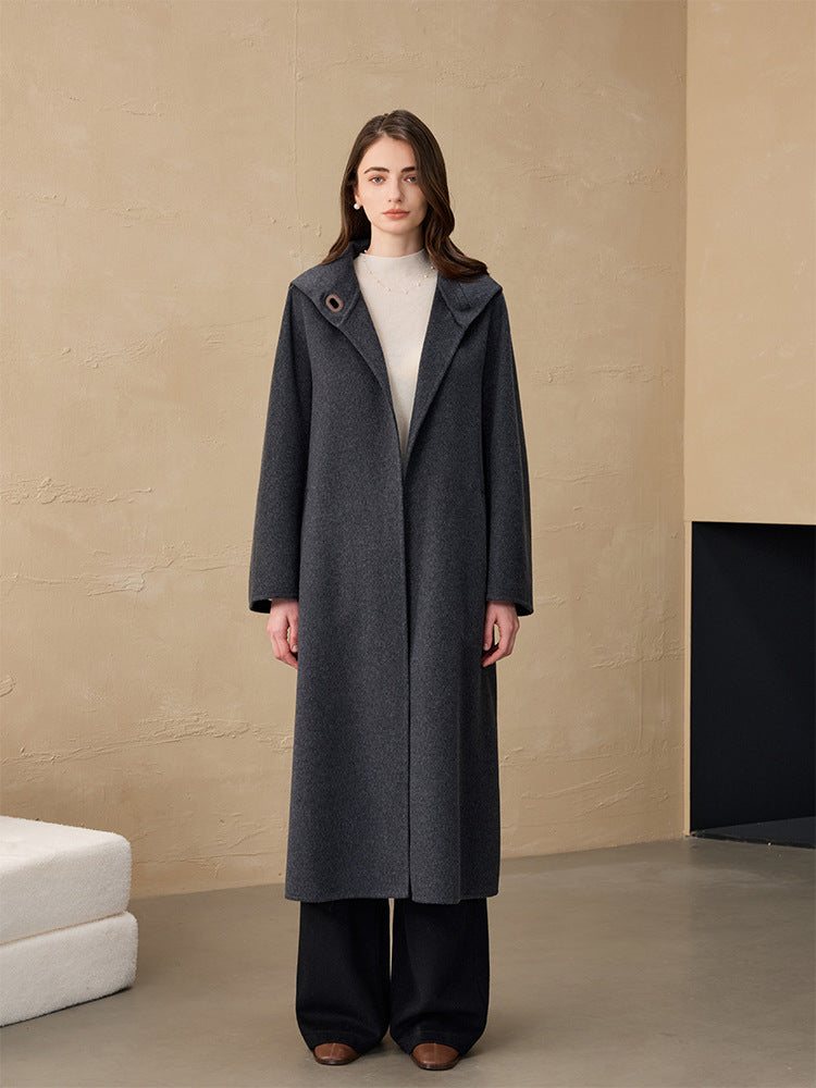 Hepburn Style Outwear Cashmere Woolen Outwear Double-Sided Woolen Outwear Women's Commuter Long Woolen Outwear 2025 Autumn and Winter Outwear