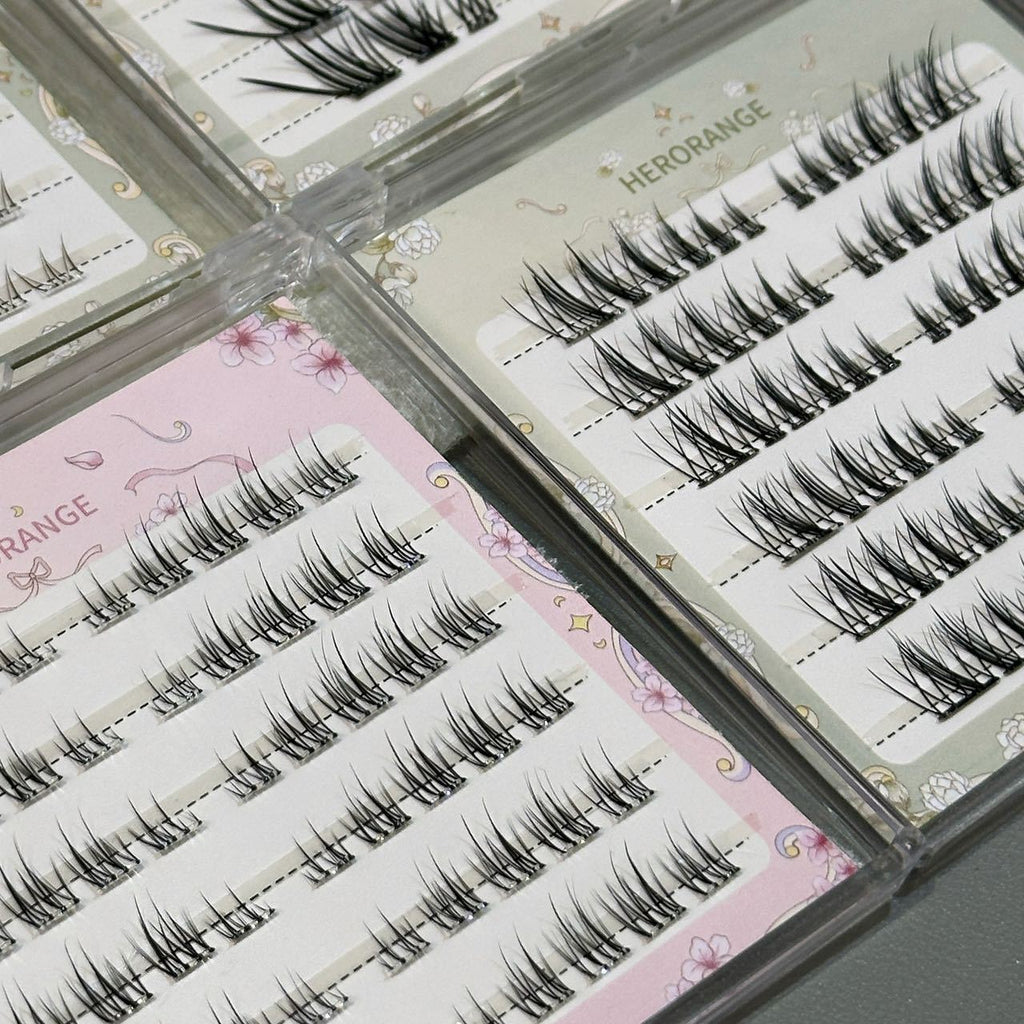 HERORANGE ~ light spring series glue-free false eyelashes soft curly segmented natural simulation cartoon eyelashes