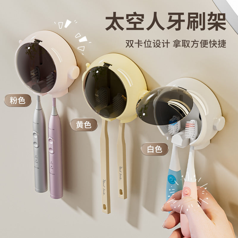 Cartoon Toothbrush Storage Rack Wall-mounted Bathroom Electric Toothbrush Storage Rack Punch-free Bathroom Wall Rack