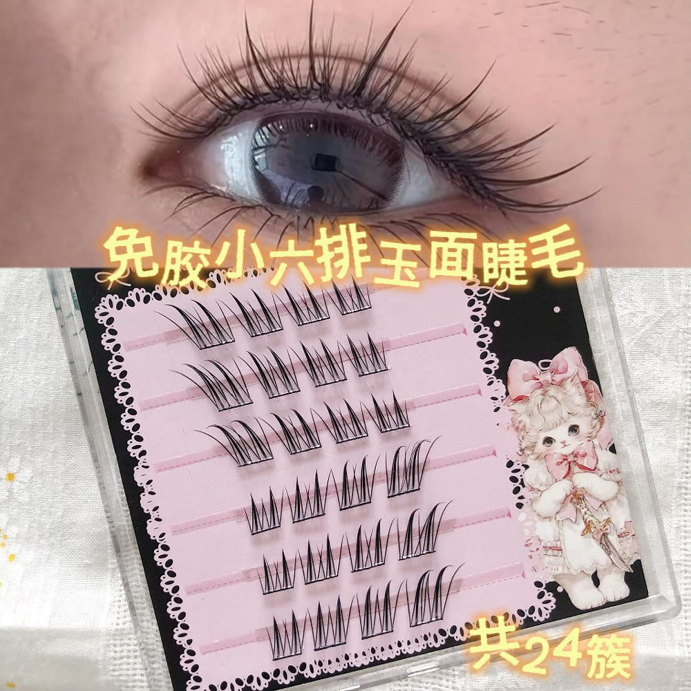Yingmeijia Eyelashes Glue-Free Jade-Faced Little Fox False Eyelashes Ancient Style Natural Thick Oblique Segmented False Eyelashes Pure Desire