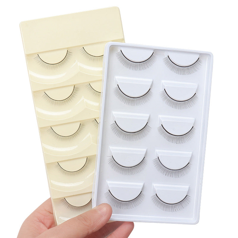 Wholesale 5 pairs of false eyelashes natural simulation grafting hard stem can support double eyelid stickers for beginners to practice eyelashes