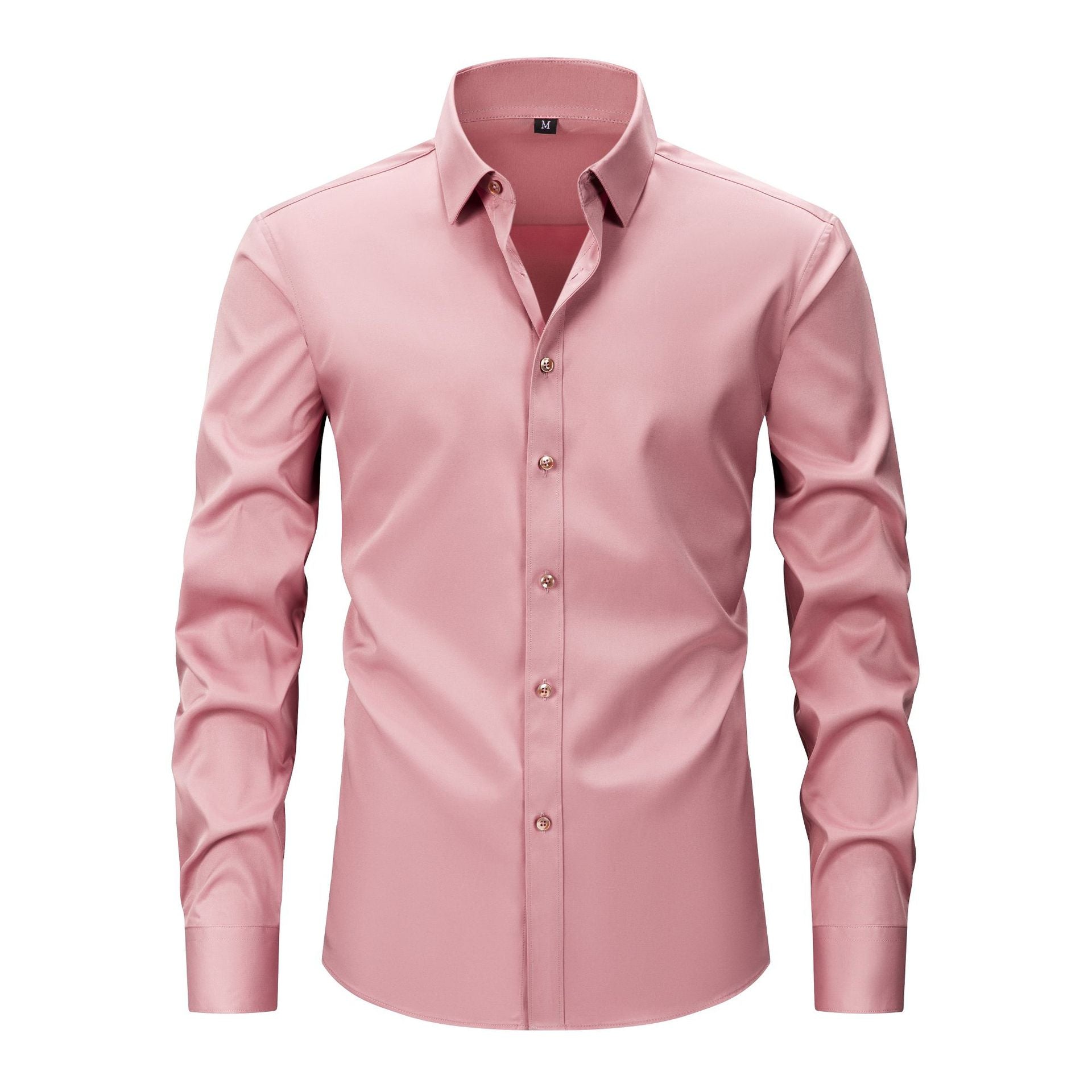 Cross-Border Lightweight Stretchy Plus-Size Men's Shirts, Wrinkle-Resistant Long-Sleeve Shirts, Amazon Cardigan Long-Sleeve Shirts for Men