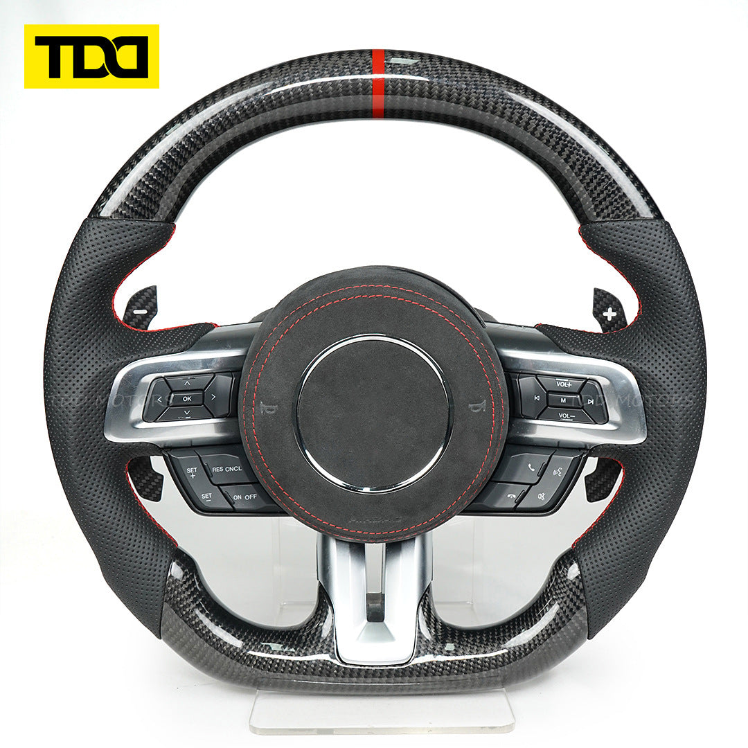 Tdd Is Suitable for Mustang 2018 2019 2020 2021 2022 Gt350 Carbon Fiber Led Custom Steering Wheel