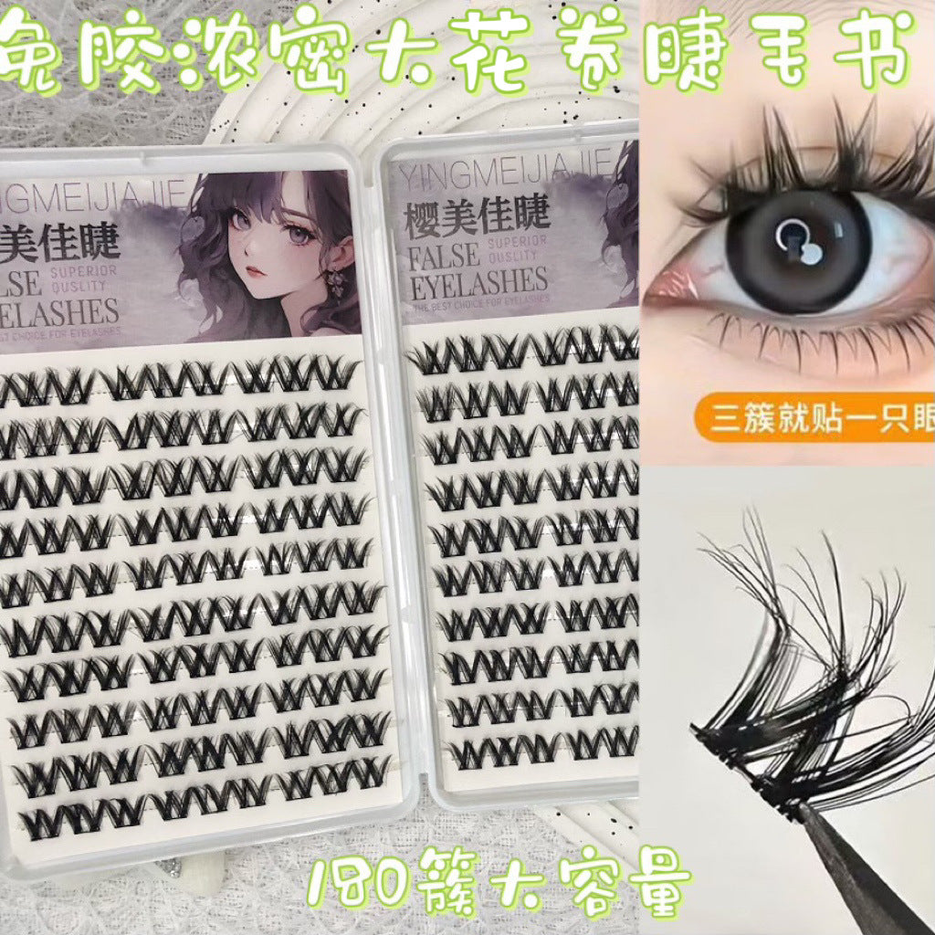 Cross-Border False Eyelashes Large Capacity Glue-Free Full Range of Lazy Eyelashes Collection Wholesale Customized European and American Glue-Free False Eyelashes