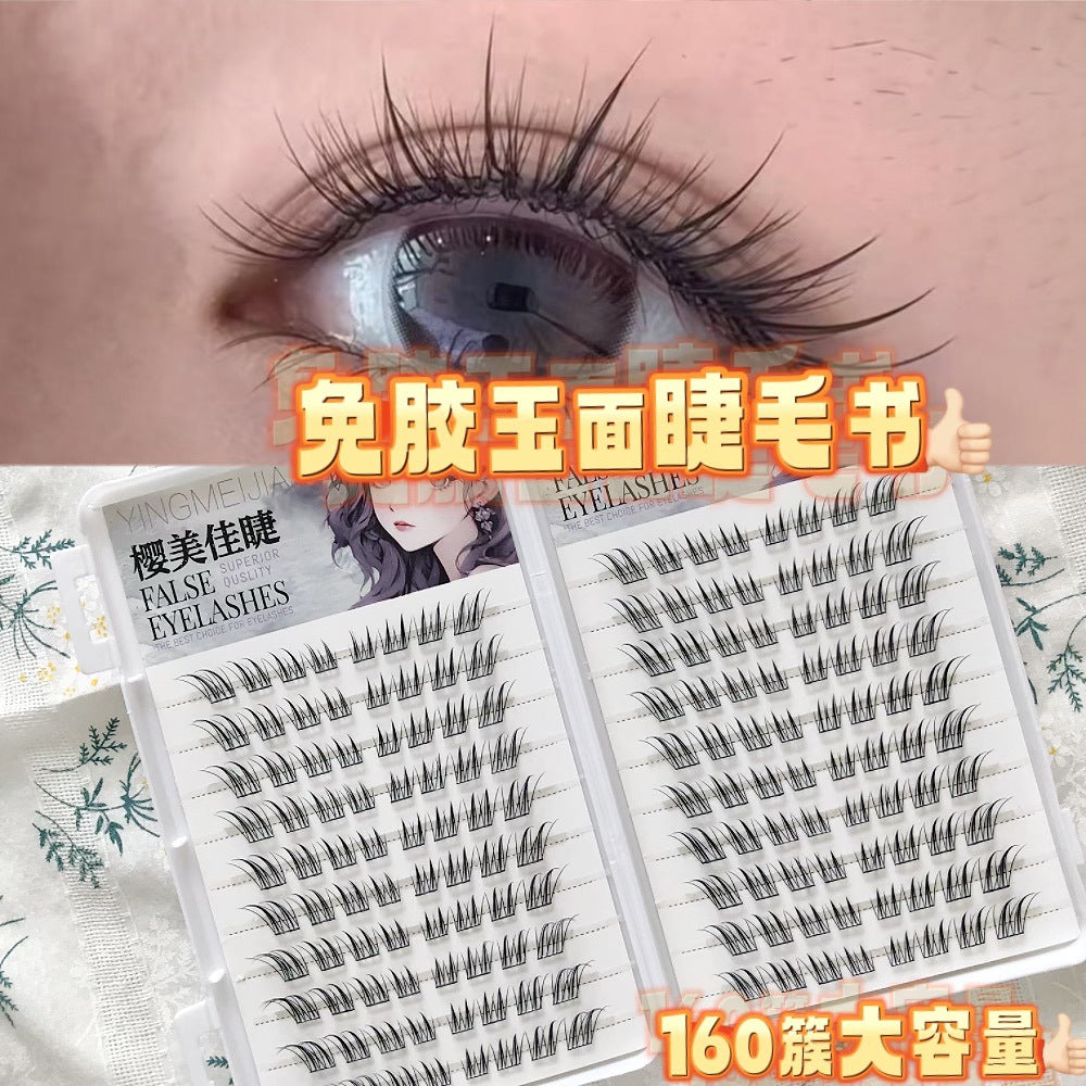 Yingmeijia Eyelashes Glue-Free Jade-Faced Little Fox False Eyelashes Ancient Style Natural Thick Oblique Segmented False Eyelashes Pure Desire