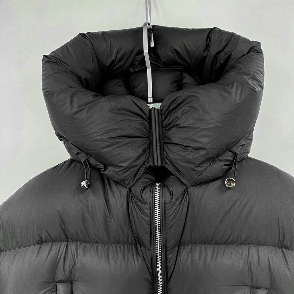 American retro style half sleeve down jacket 2024 new 95 white goose down hooded loose down jacket warm coat