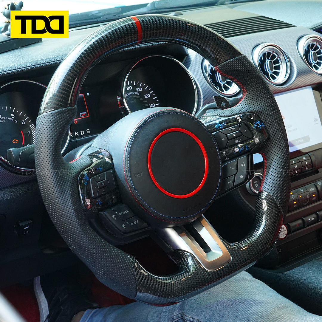 Tdd Is Suitable for Mustang 2018 2019 2020 2021 2022 Gt350 Carbon Fiber Led Custom Steering Wheel