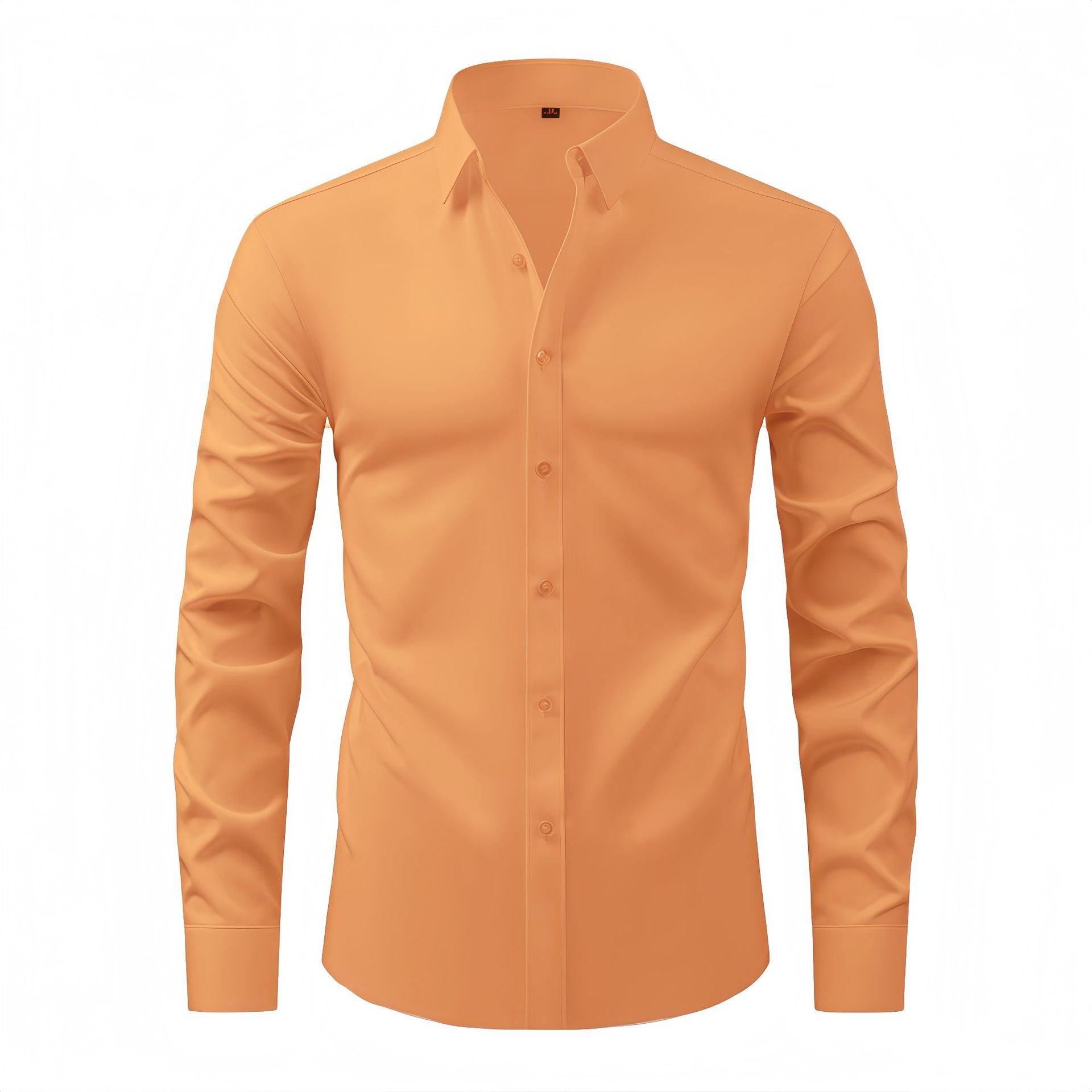 Cross-Border Lightweight Stretchy Plus-Size Men's Shirts, Wrinkle-Resistant Long-Sleeve Shirts, Amazon Cardigan Long-Sleeve Shirts for Men