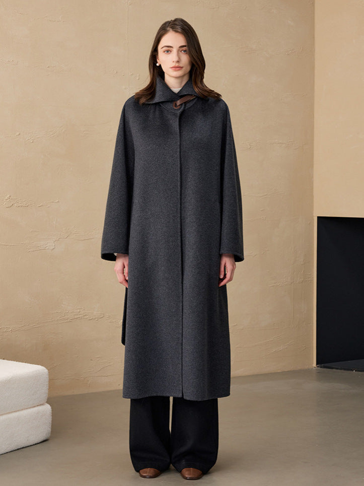 Hepburn Style Outwear Cashmere Woolen Outwear Double-Sided Woolen Outwear Women's Commuter Long Woolen Outwear 2025 Autumn and Winter Outwear
