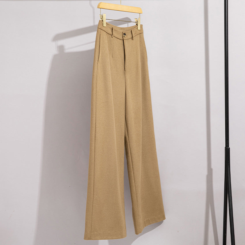 Wool Suit Set for Women, Three-Piece Autumn and Winter Formal Wear, Vest, Straight-Leg Wide-Leg Pants, Small Blazer, Elegant and Stylish