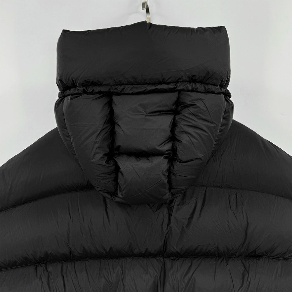 American retro style half sleeve down jacket 2024 new 95 white goose down hooded loose down jacket warm coat