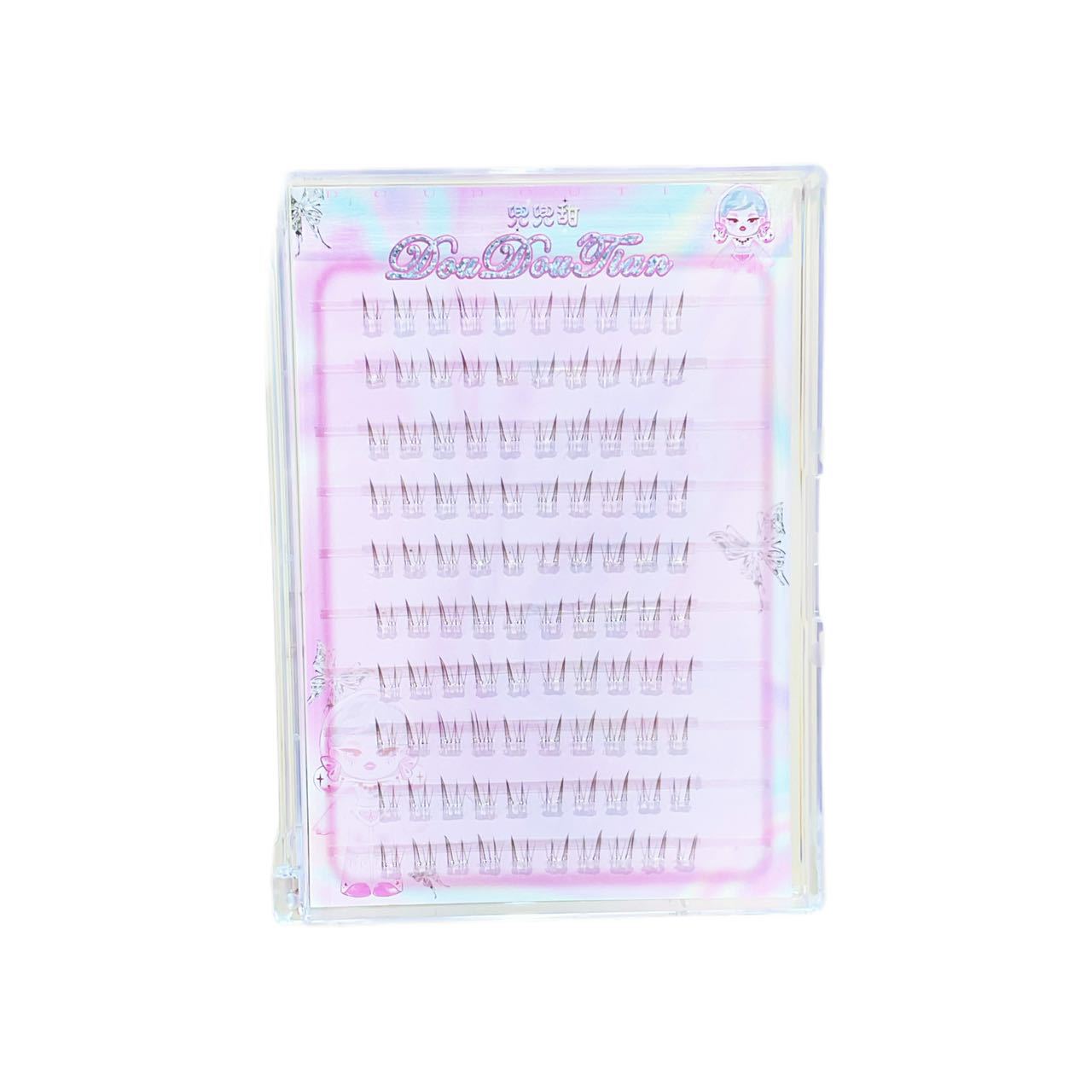 Doudou Sweet Glue-Free Brown Flower Rabbit Lower Eyelashes Caramel Color Clear Comic Hair Flu Natural Artificial False Eyelashes