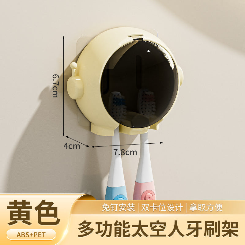 Cartoon Toothbrush Storage Rack Wall-mounted Bathroom Electric Toothbrush Storage Rack Punch-free Bathroom Wall Rack