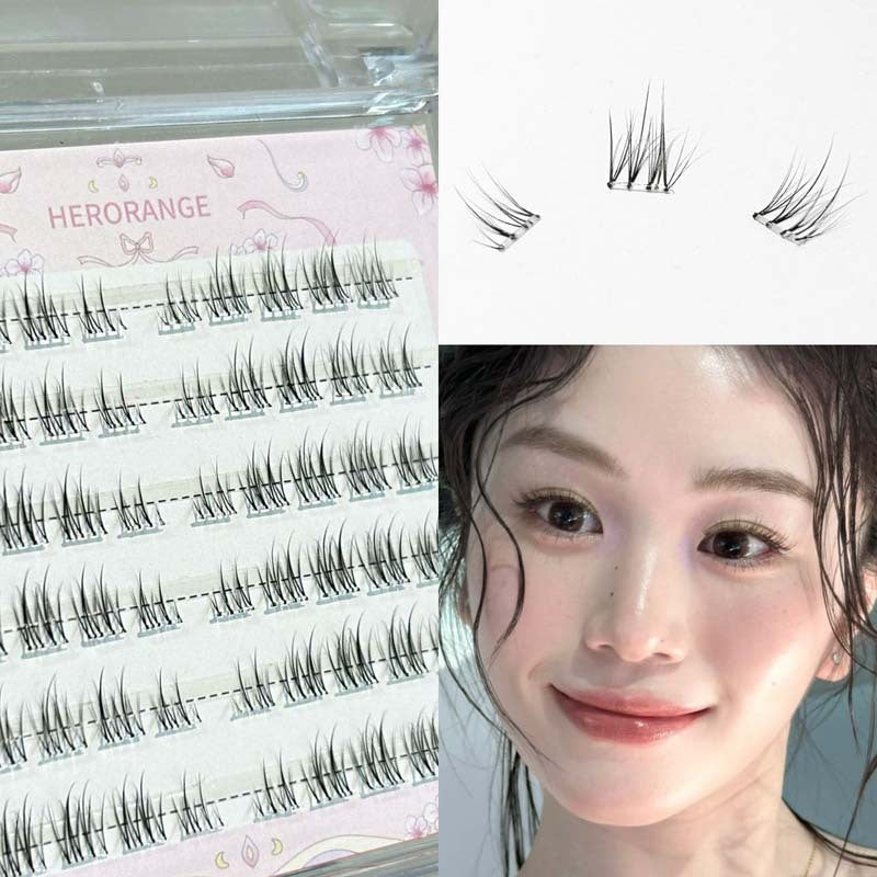 HERORANGE ~ light spring series glue-free false eyelashes soft curly segmented natural simulation cartoon eyelashes