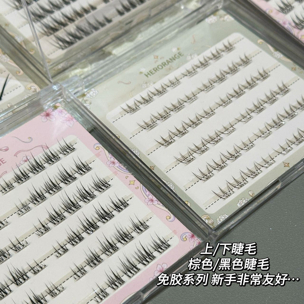 HERORANGE ~ light spring series glue-free false eyelashes soft curly segmented natural simulation cartoon eyelashes