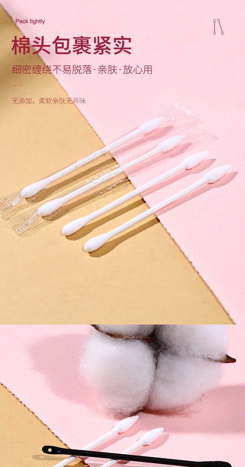 Black Extrusion Pox Stick Blackhead Care Double-headed Cotton Swab Independent Packaging Disposable Cotton Swab Multifunctional Makeup Remover Cotton Stick