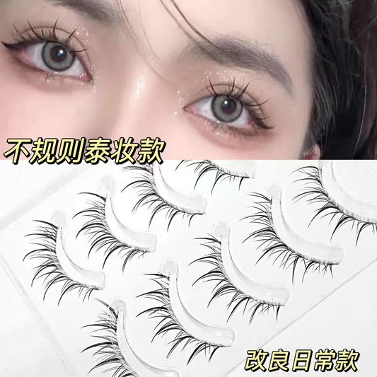 Ciliary Angel ~ Irregular Air Sense Fine Stem Mixed Blood Thai Makeup False Eyelashes Natural Sense Transparent Novice Parity Eyelashes