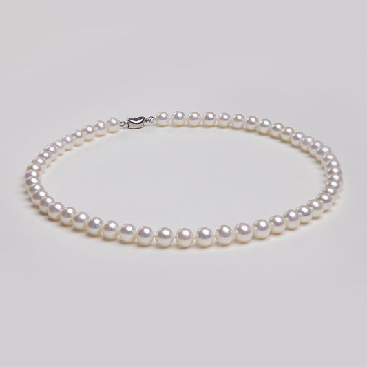 8-9 nearly round bright pearl necklace natural freshwater pearl necklace women send mother holiday gift box
