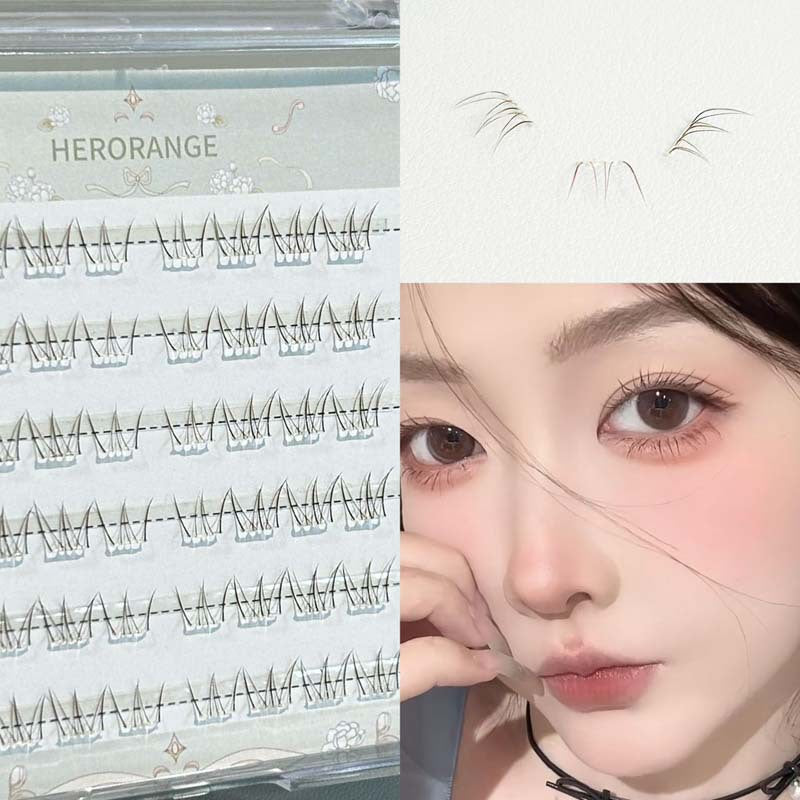 HERORANGE ~ light spring series glue-free false eyelashes soft curly segmented natural simulation cartoon eyelashes