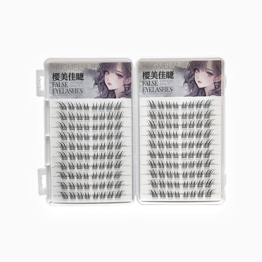 Yingmeijia Eyelashes Glue-Free Jade-Faced Little Fox False Eyelashes Ancient Style Natural Thick Oblique Segmented False Eyelashes Pure Desire