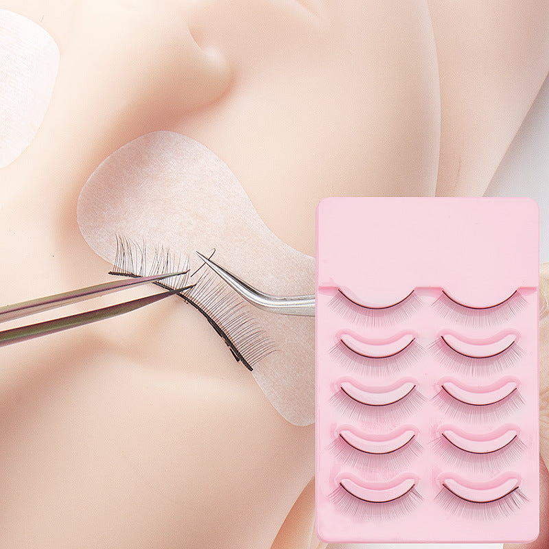 Wholesale 5 pairs of false eyelashes natural simulation grafting hard stem can support double eyelid stickers for beginners to practice eyelashes