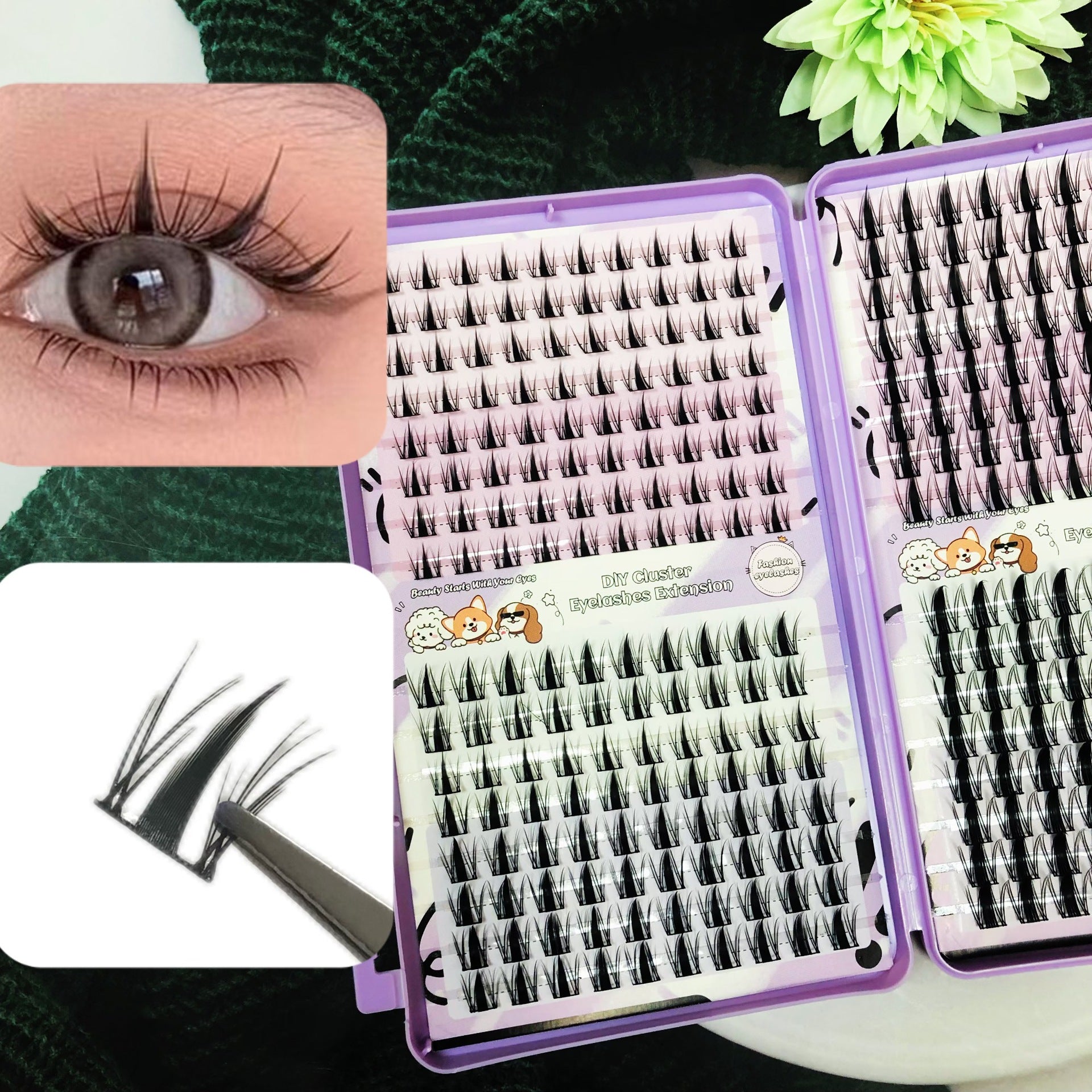 European and American Popular Wm 17 Amazon Eyelashes European and American Thick Segmented DIY Self-Grafting Set Cross-Border False Eyelashes
