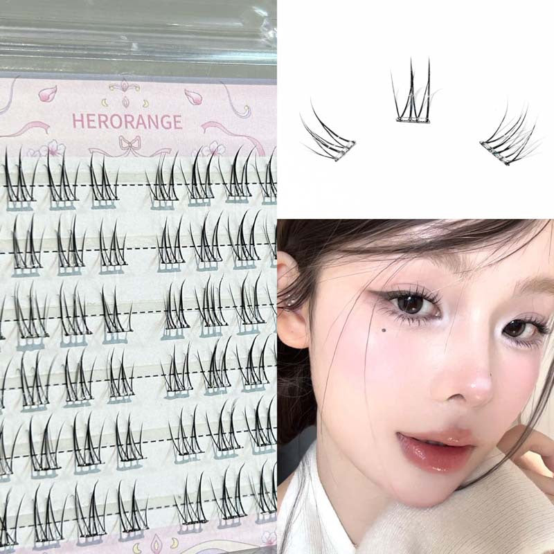 HERORANGE ~ light spring series glue-free false eyelashes soft curly segmented natural simulation cartoon eyelashes