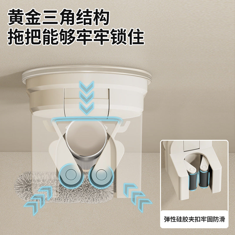 Suction Cup Mop Holder, No-Drill Wall-Mounted Broom and Mop Clip Hook Holder, Bathroom Wall Storage Solution