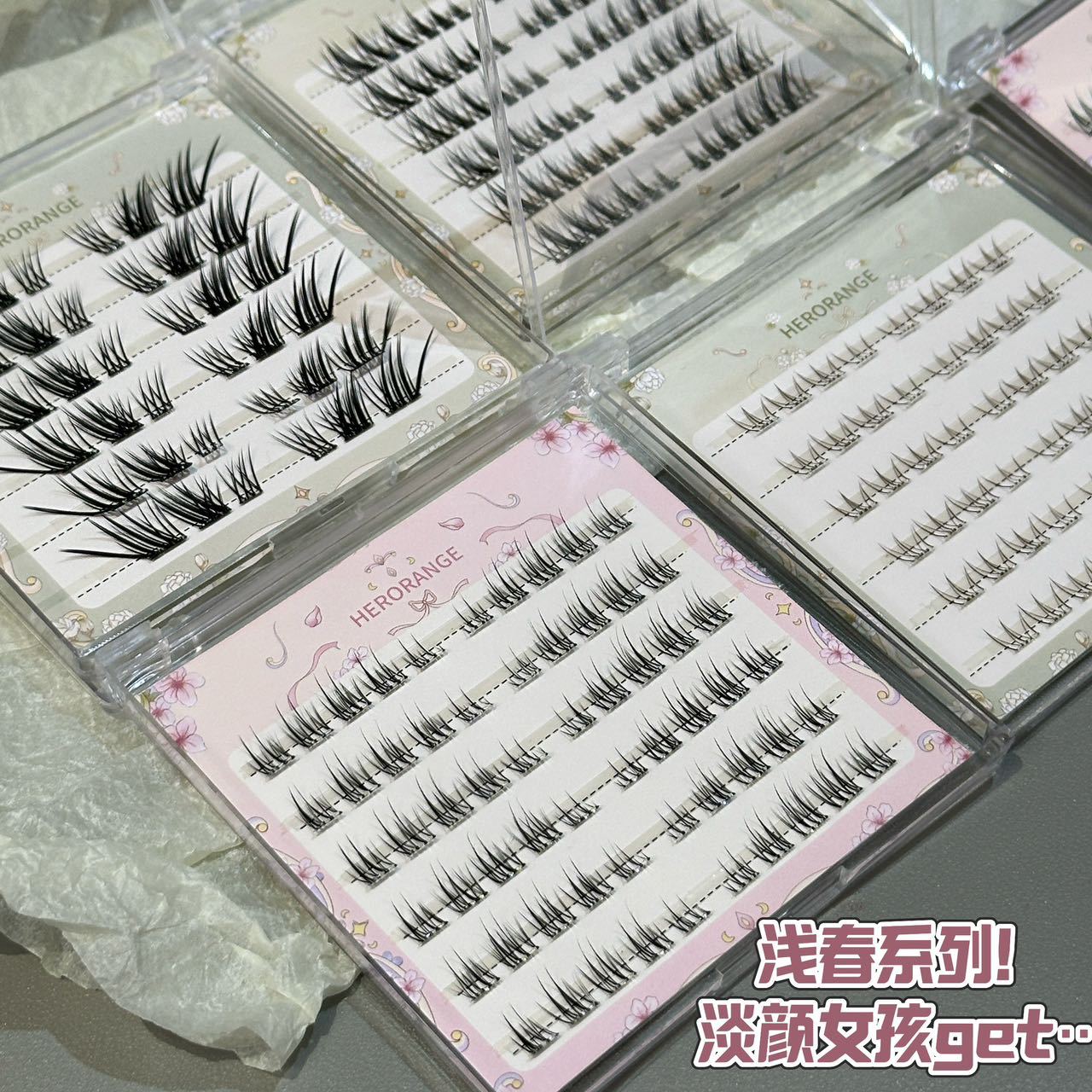 HERORANGE ~ light spring series glue-free false eyelashes soft curly segmented natural simulation cartoon eyelashes