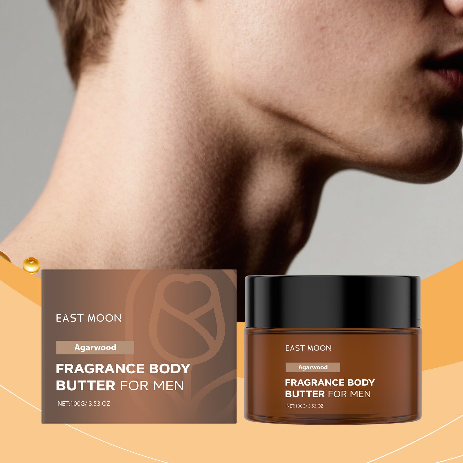 Cross-Border East Moon Men's Fragrance Body Lotion Cares for the Skin, Hydrates, Refreshes, Is Non-Greasy, Moisturizes and Leaves a Lasting Fragrance