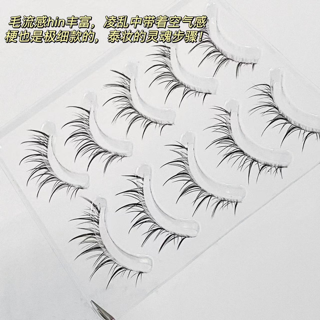 Ciliary Angel ~ Irregular Air Sense Fine Stem Mixed Blood Thai Makeup False Eyelashes Natural Sense Transparent Novice Parity Eyelashes