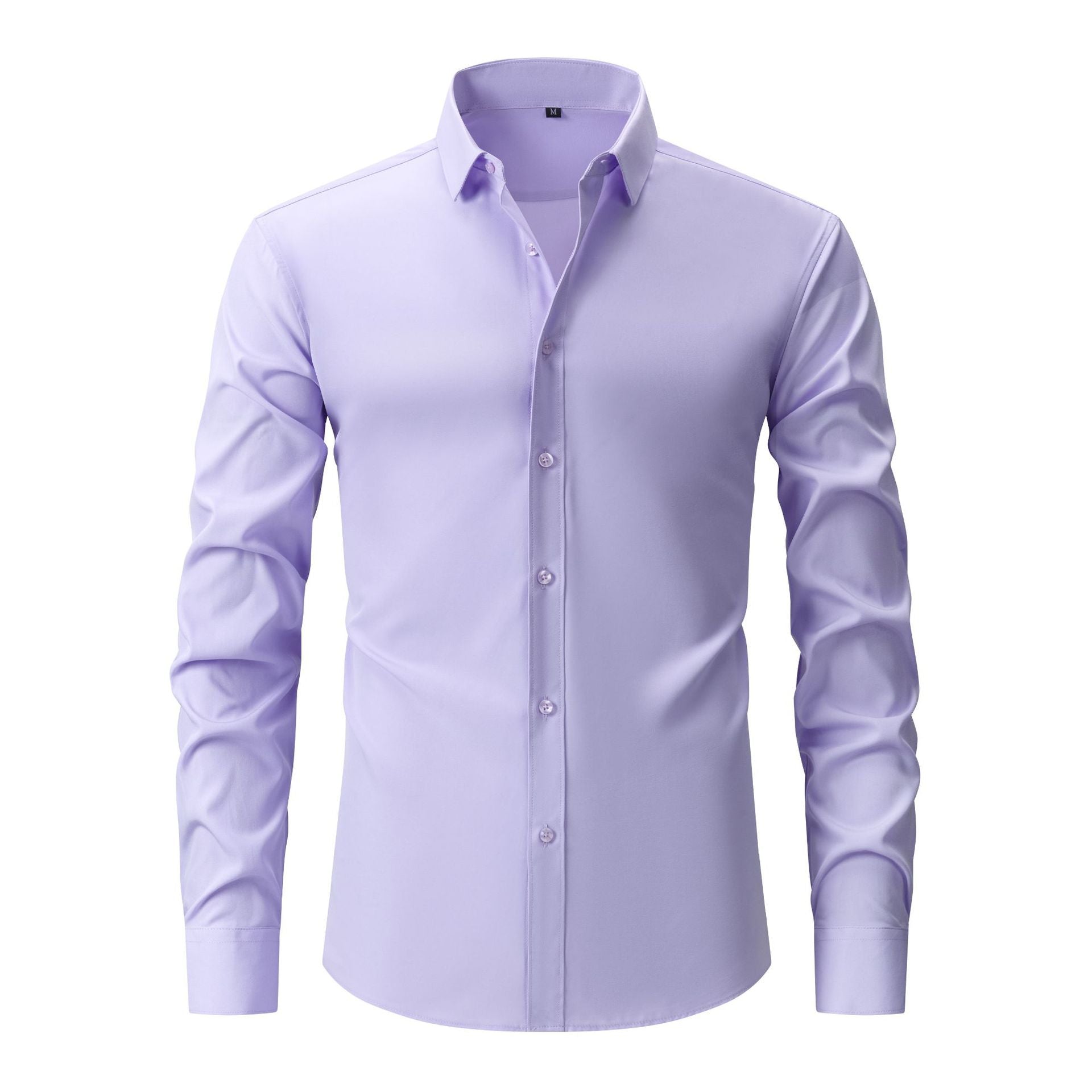 Cross-Border Lightweight Stretchy Plus-Size Men's Shirts, Wrinkle-Resistant Long-Sleeve Shirts, Amazon Cardigan Long-Sleeve Shirts for Men