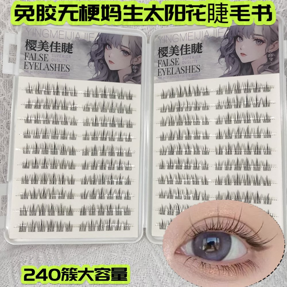 Cross-Border False Eyelashes Large Capacity Glue-Free Full Range of Lazy Eyelashes Collection Wholesale Customized European and American Glue-Free False Eyelashes