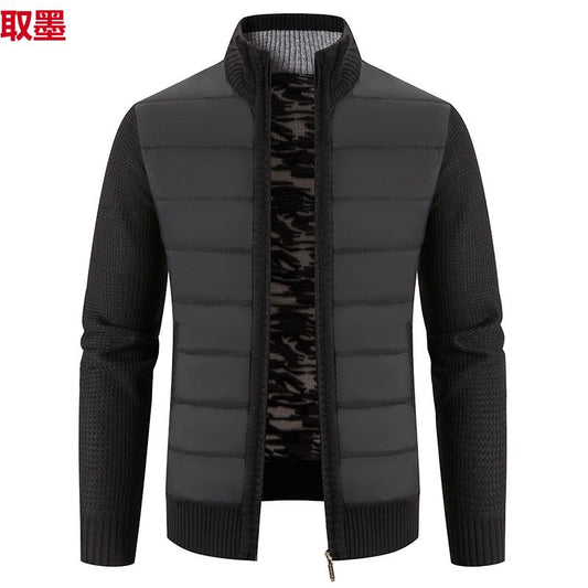 Foreign trade cross-border 2024 winter new spell cardigan sweater men's coat sweater European and American style sweater stand collar