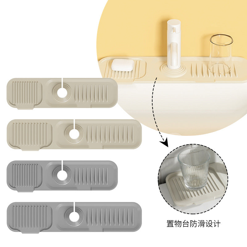 Cross-Border Silicone Drain Pad Washbasin Faucet Splash Pad Washbasin Countertop Kitchen Faucet Storage Rack Wholesale