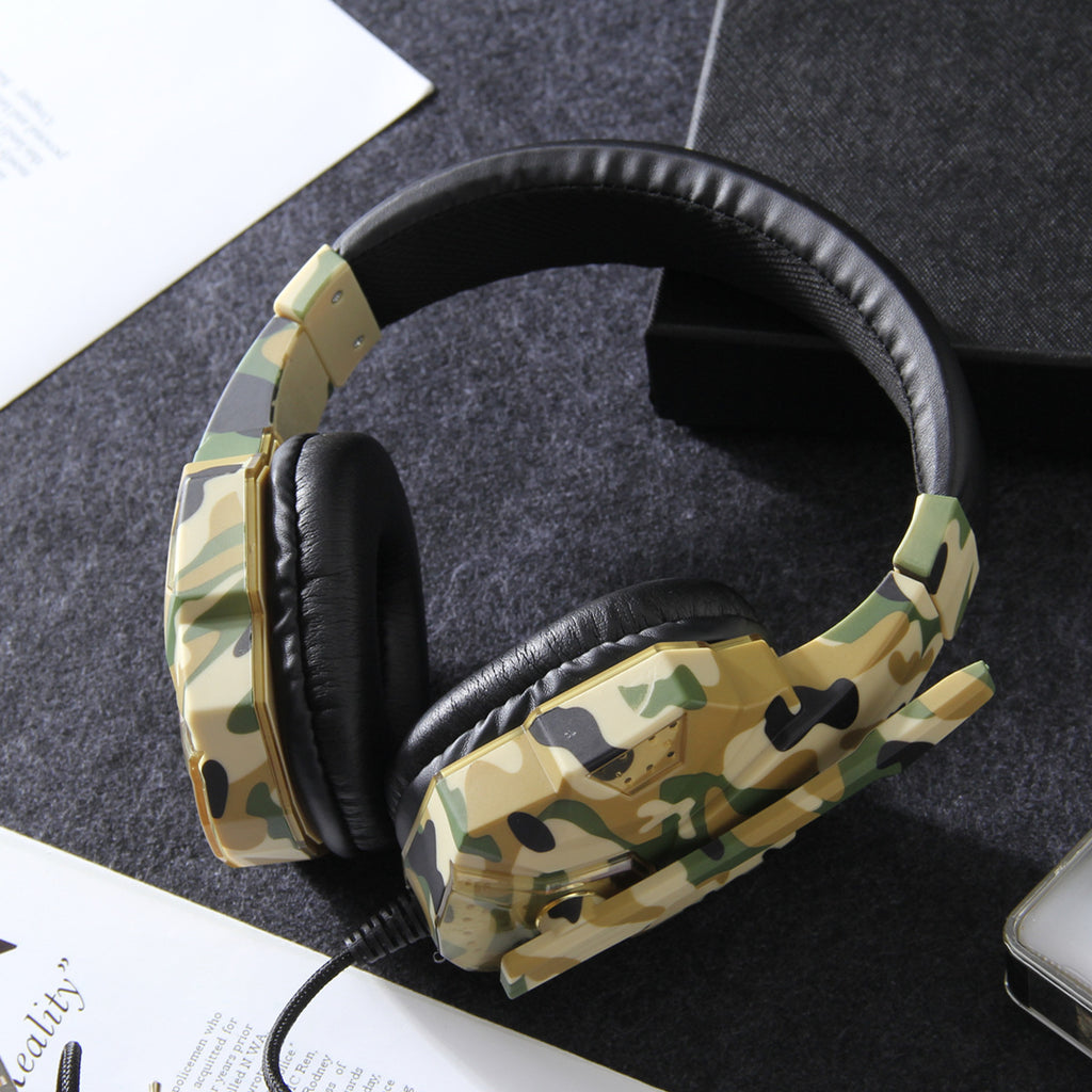 Camouflage Gaming Headset with Microphone for PC, Laptop & PS4 – Blue