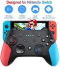 PC Wireless Bluetooth Game Switch Handle Gamepad Continuous Viberation Game Joystick Controller Left red right blue