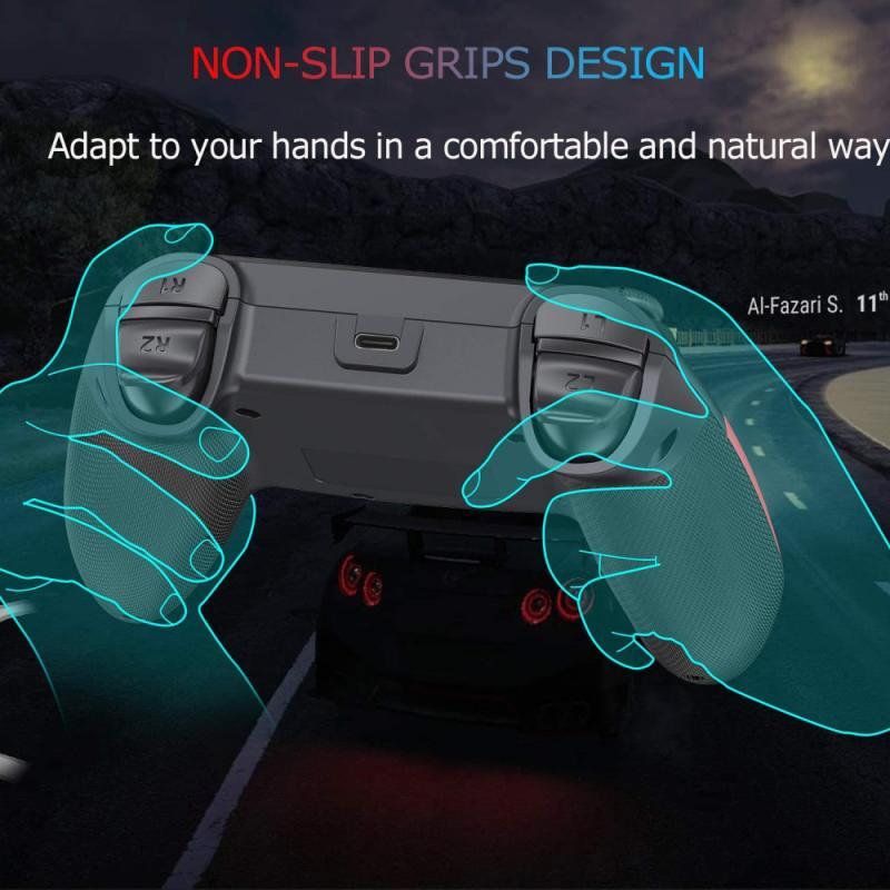 PC Wireless Bluetooth Game Switch Handle Gamepad Continuous Viberation Game Joystick Controller Left red right blue