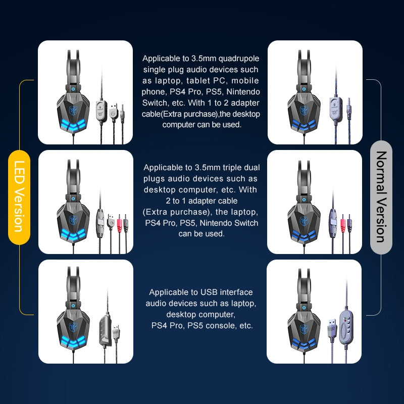 SY850 Gaming Headset with Noise Cancelling Microphone – White & Blue