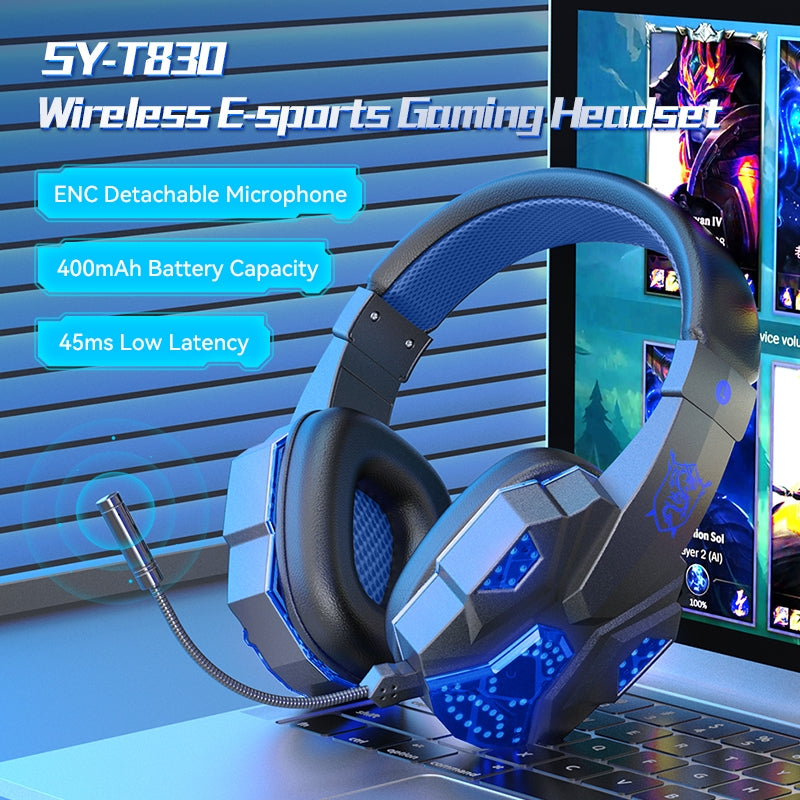 SY-T830 Low-Latency Wireless Bluetooth Gaming Headset – Dark Blue
