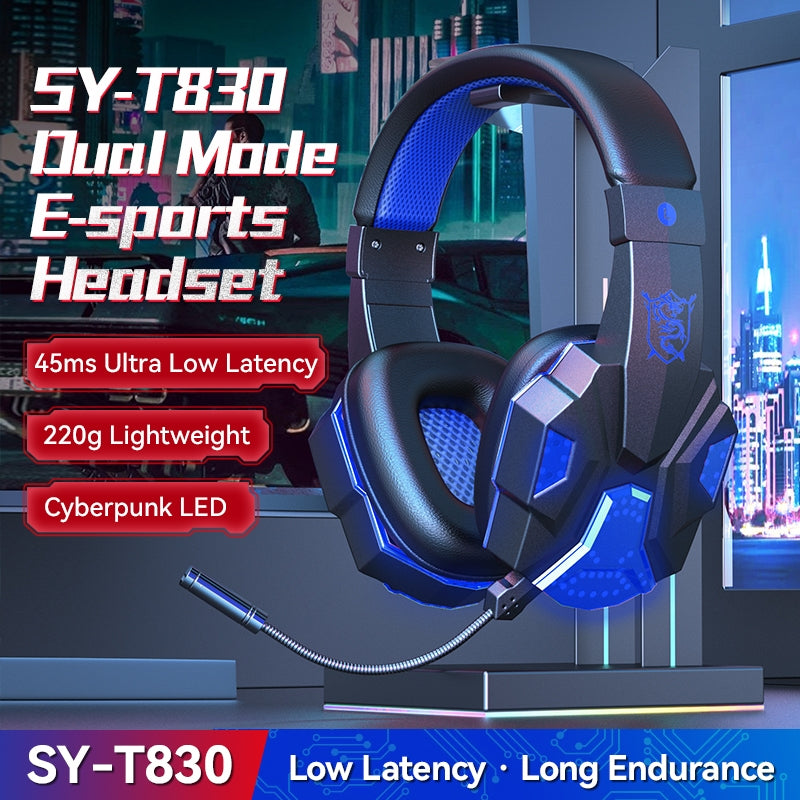 SY-T830 Low-Latency Wireless Bluetooth Gaming Headset – Dark Blue