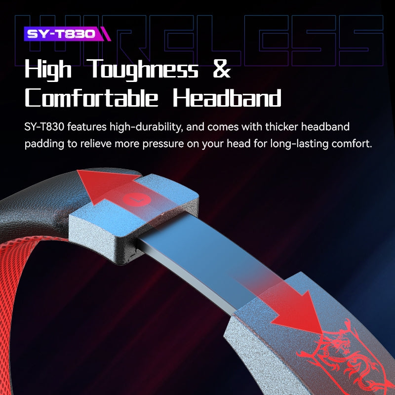 SY-T830 Low-Latency Wireless Bluetooth Gaming Headset – Dark Blue