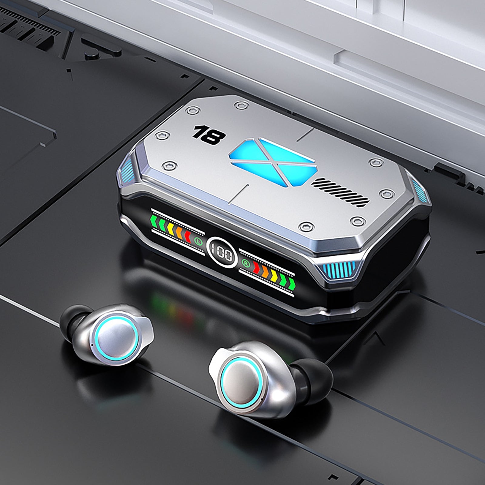 M43 Tws Wireless Headphones Bluetooth 5.3 Binaural Gaming Headset Touch Control Mini Earphones silver