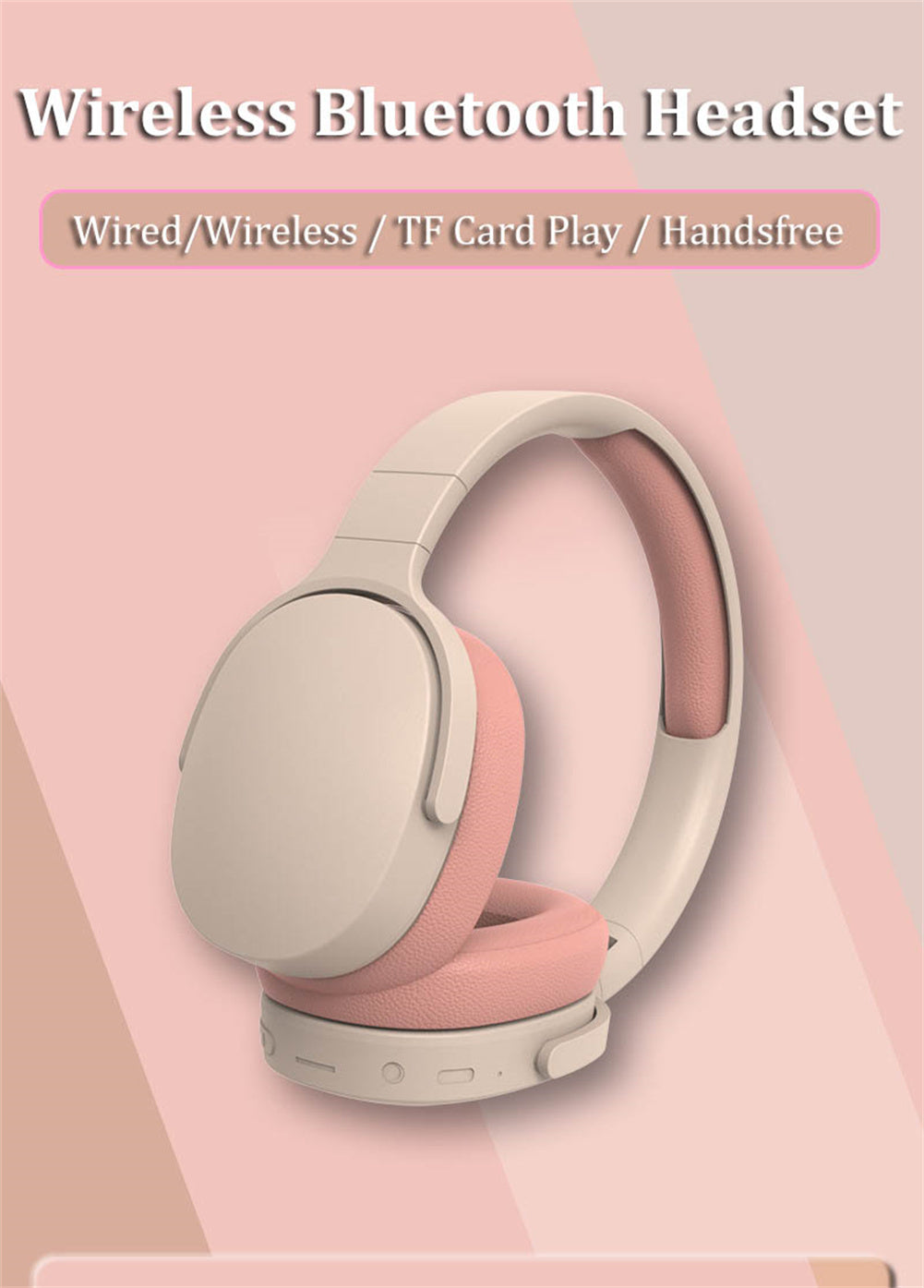 P2961 Bluetooth Headset In-Ear Stereo Hifi Subwoofer Gaming Headphones TF/AUX Music Player With Microphone grey