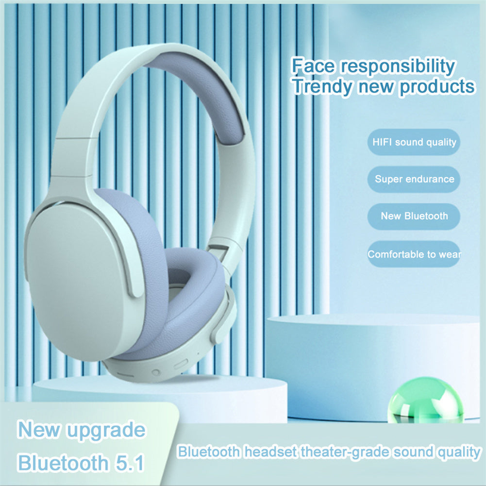 P2961 Bluetooth Headset In-Ear Stereo Hifi Subwoofer Gaming Headphones TF/AUX Music Player With Microphone grey