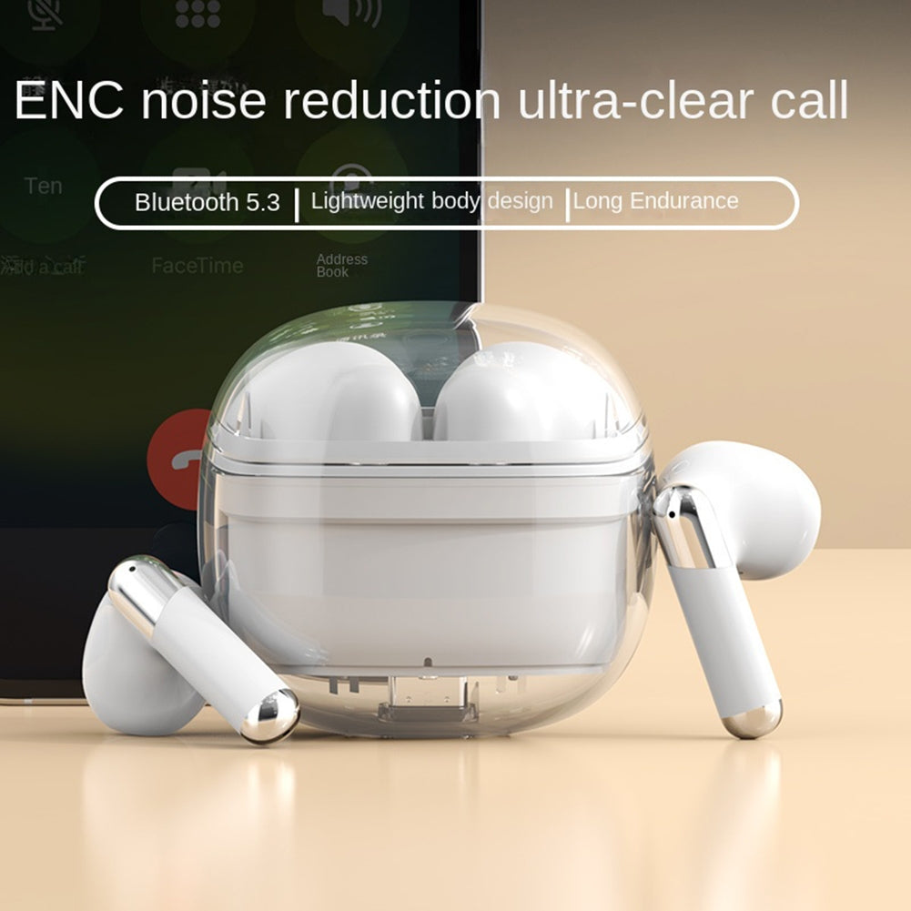 J209 Wireless Earbuds with Transparent Charging Case – Black