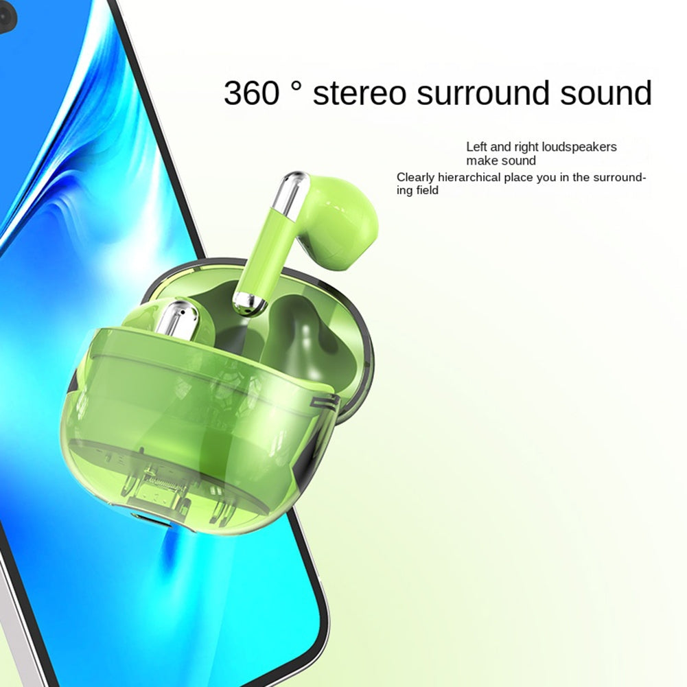 J209 Wireless Earbuds with Transparent Charging Case – Black