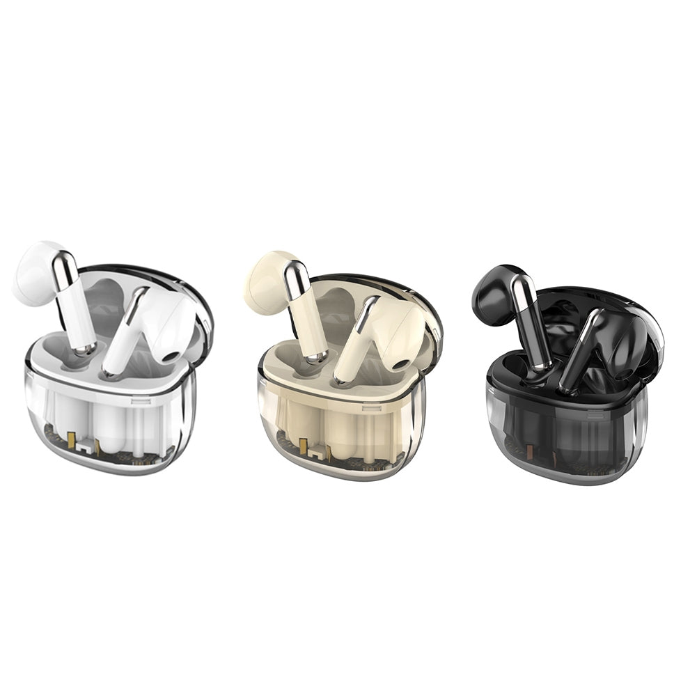 J209 Wireless Earbuds with Transparent Charging Case – Black