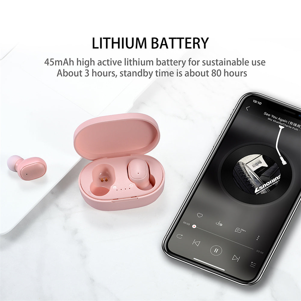 A6S Wireless Earbuds – Waterproof, Noise Cancelling, Sports & Gaming – White